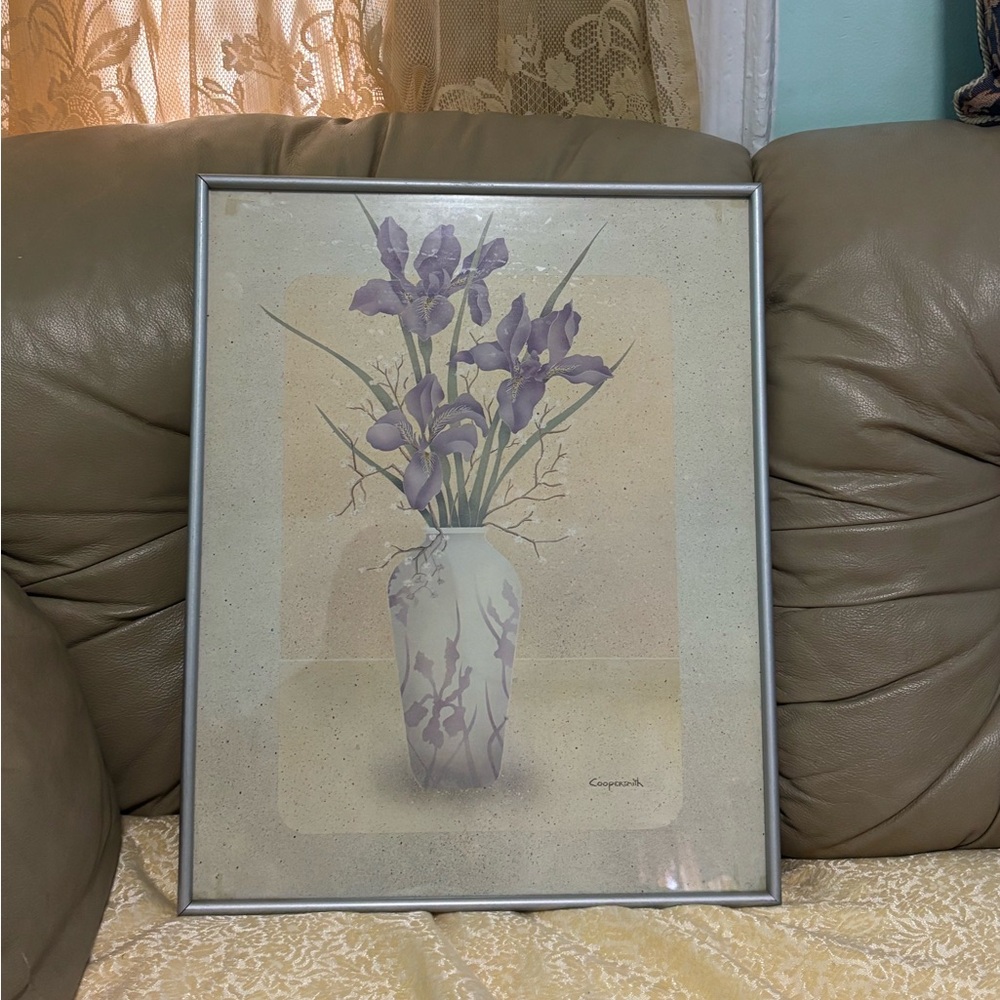 Floral Art Print in Silver Frame